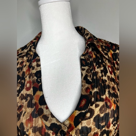 Dressbarn Animal Print Pleated Blouse - 1X - Picture 8 of 15